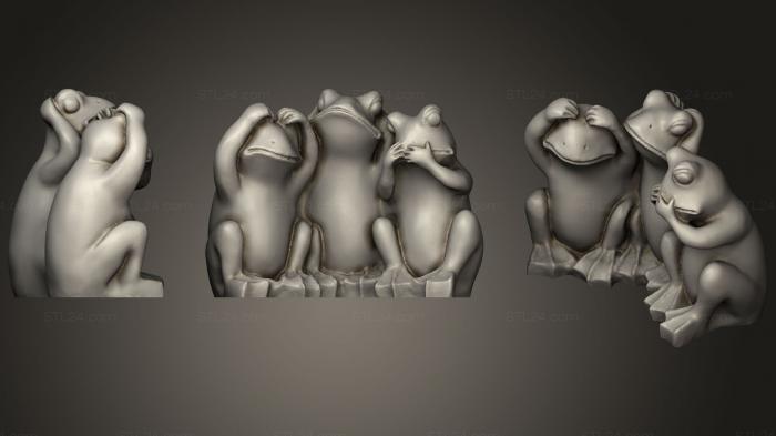Miscellaneous figurines and statues (Three Wise Frogs, STKR_0998) 3D models for cnc